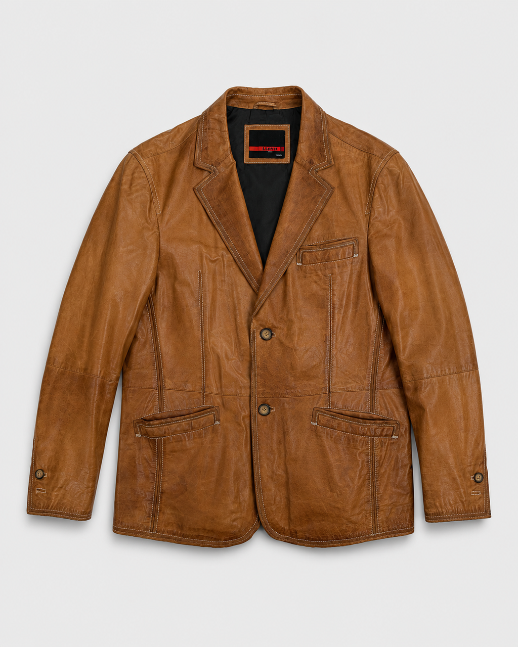 LLOYD Leather Blazer - Cognac Brown