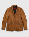 LLOYD Leather Blazer - Cognac Brown