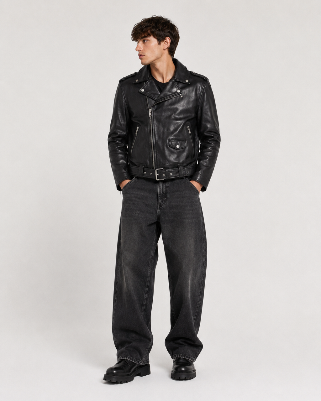 BE EDGY Leather Biker Jacket - Black
