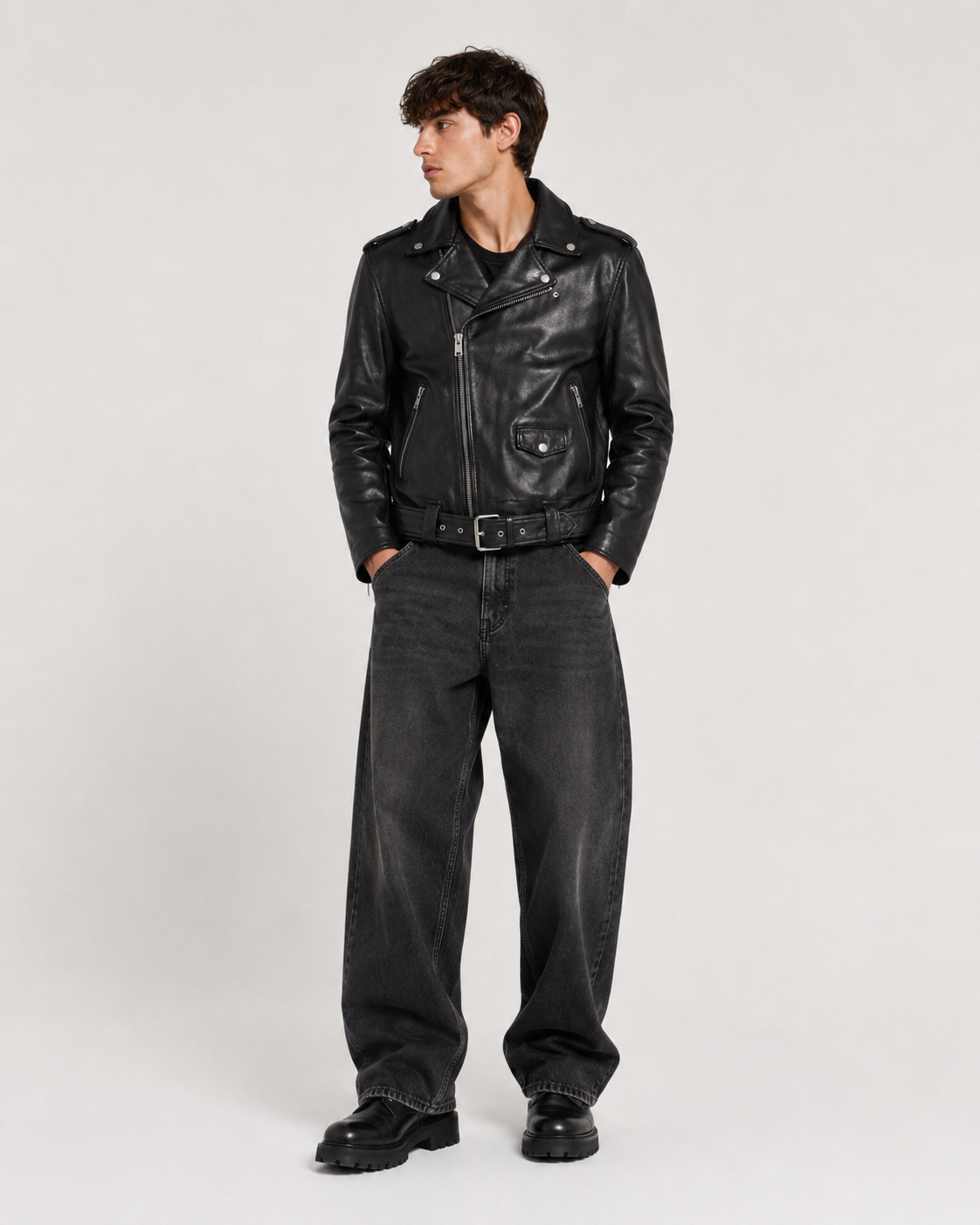 BE EDGY Leather Biker Jacket - Black