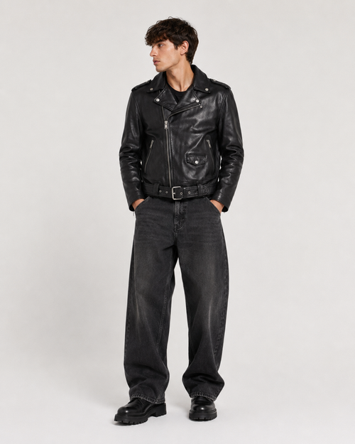 BE EDGY Leather Biker Jacket - Black