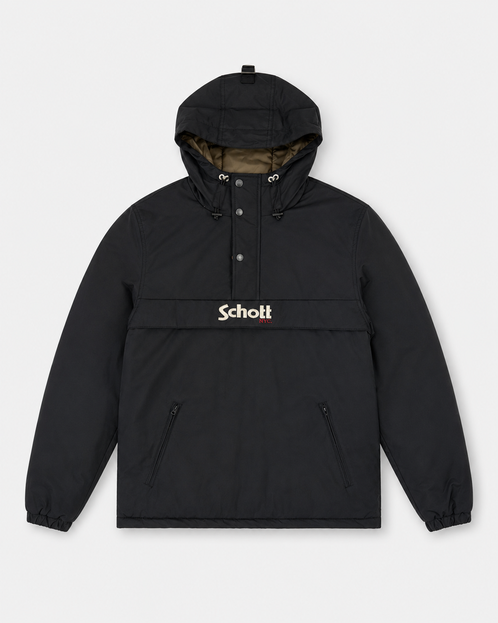Schott NYC Hooded Anorak – Black