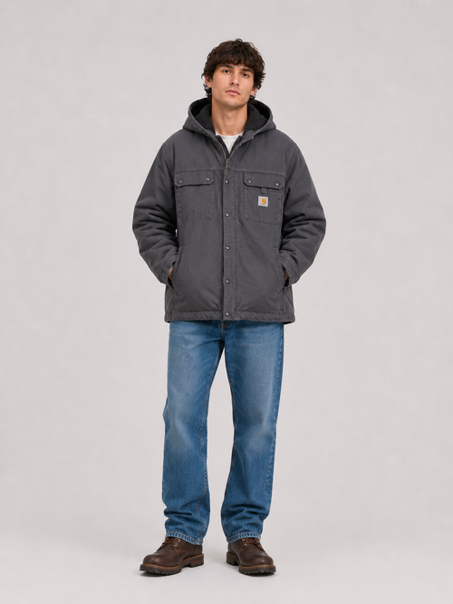Carhartt Hooded Workwear Jacket - Grey