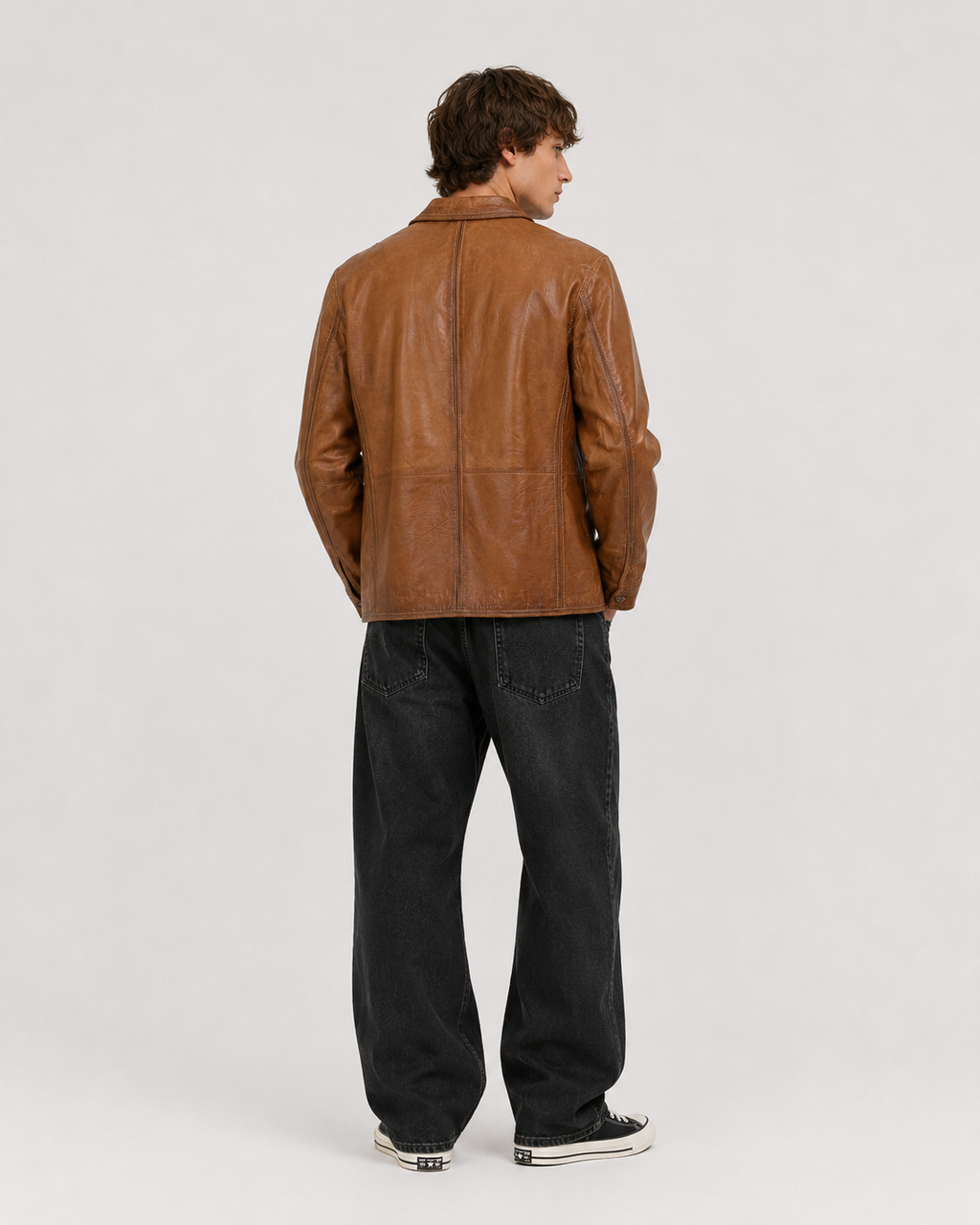 LLOYD Leather Blazer - Cognac Brown